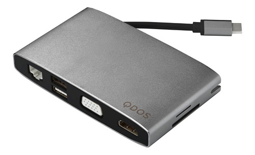 Qdos Hub Adaptador Usb C Ethernet Hdmi 4k Pd100w Vga Display