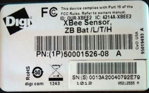 Modulo Inalambrico Xbee Sensor, Temperatura, Luz Humedad (Usado)