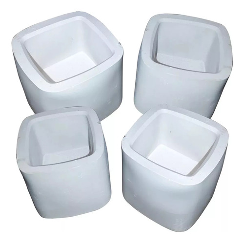 Maceta De Yeso Cuadrada Souvernir Velas Cera Soja Decoracion Blanco 50 Unidades