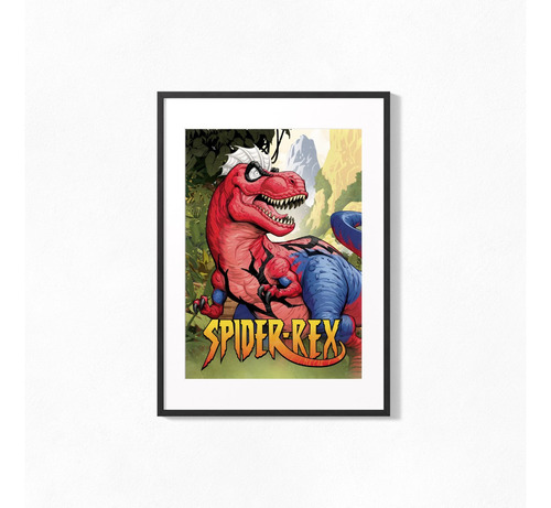Cuadro 42x52 Poster Spiderrex Spiderman Dinosaurio
