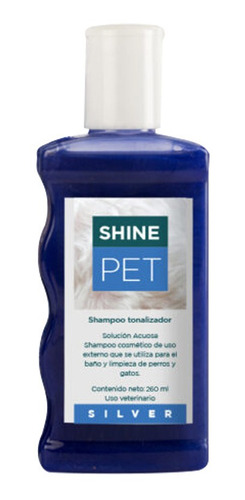 Shampoo Shinepet Silver Pelo Blanco X 260 Ml Perros Gatos