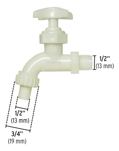 Llave Terminal Para Jardín Plástica 1/2 Pretul