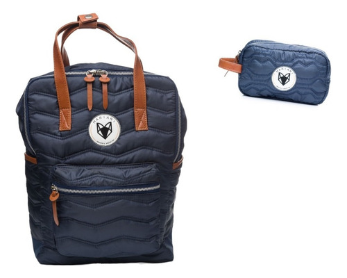 Mochila Portanotebook  Neceser Estuche Organizador Mariani Color Azul Oscuro