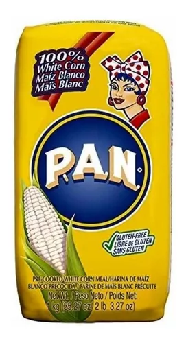 Harina Pan Precocida Maíz Blanco Sin Gluten 1 Kg Arepas Msi