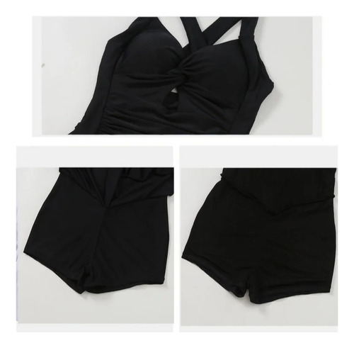 Traje Playa Cintura Ajustada Color Liso Mujer