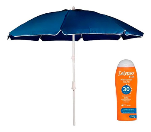 Sombrilla De Playa 1,8 Mtrs + Protector Solar 200grs