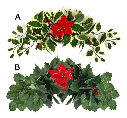Nuevo Adorno Navideño Con Aguja De Pino Rojo De Imitación