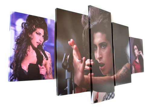 Cuadros Polipticos De Amy Winehouse 150x80cm. Con Bastidor.
