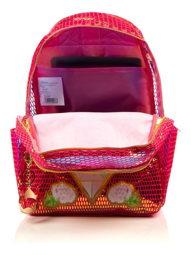 Mochila Polinesios Love Color Rosa chicle Diseño de la tela Textura