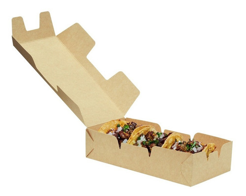 Caja Para Tacos, Sushi, Burrito, Galletas 100pz 9.5x20x4.5cm