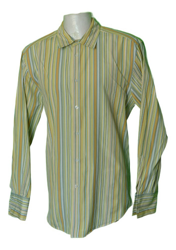 Camisa John Varvatos Talla Mediana Hombre Original Rayas