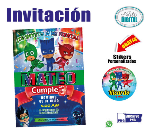 Invitación Digital Heroes En Pijama 2  Enviar Whatsapp Redes