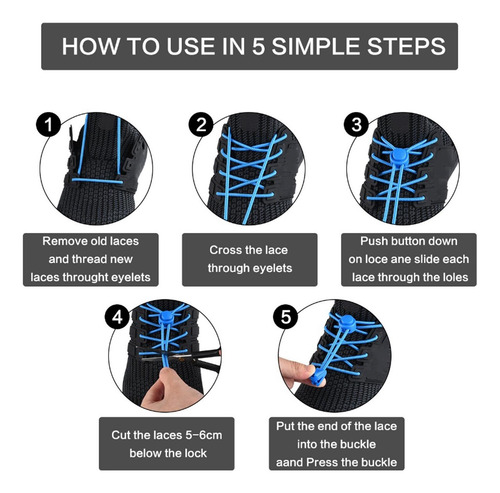4 Cordones Elásticos Sin Atar, Cordones De 4 Piezas