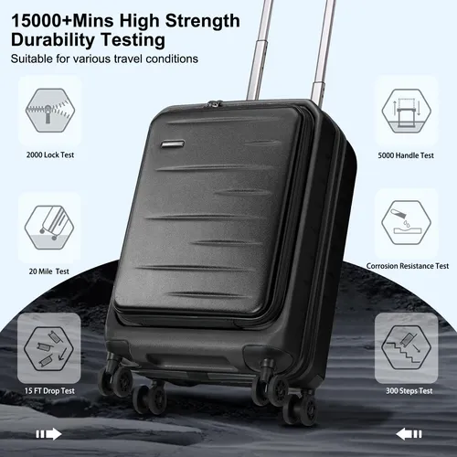Carry On Luggage Censien, 20 Pulgadas, Ligero, Abs Y Policar