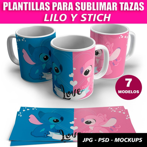 Plantillas Diseños Para Sublimar Tazas Lilo Y Stich