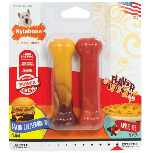 Nylabone 2 Pack Juguete Para Perros Huesos Saborizados Duro 