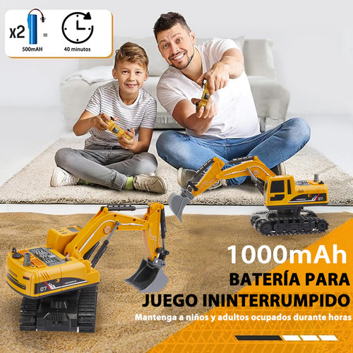 Rovtop 1:22 11 Chanals 2.4 Ghz Remote Control Excavator With Metal Pala, lights, Sounds and 2 Pala Headset Replacement Pala. Regalo de Navidad y cumpleaños para niños de 3 a 10 años.