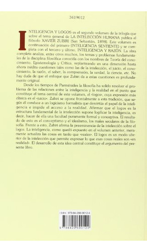 Inteligencia y logos (Obras de Xavier Zubiri), de Zubiri, Xavier. Alianza Editorial, tapa pasta blanda, edición edicion en español, 1982