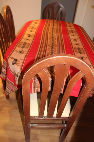 Oportunidad!!! Mesa Comedor Familiar Con 6 Sillas De Madera