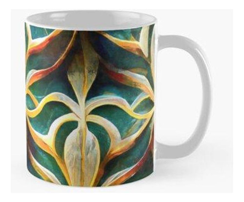 Taza Azulejo De Mármol Falso Art Deco Verde Naranja Amarillo