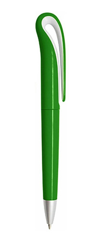 Paquete 10 Bolígrafo Plástico De Color Y Mecanismo Retráctil Exterior Verde