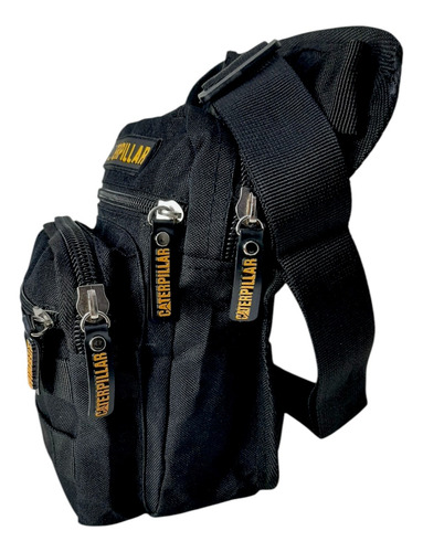 Muslera Caterpillar Táctica Moto Porta Botella Bandolera Negro Lisa