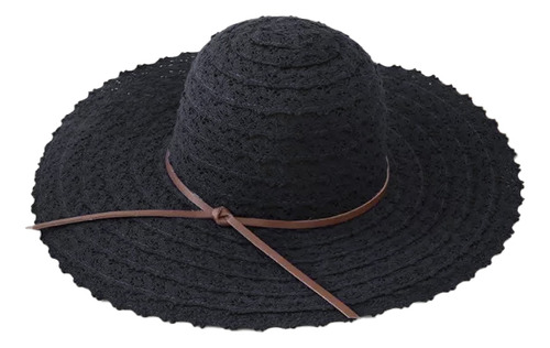 Sombrero De Playa Suave De Ganchillo Hecho A Mano, Plegable