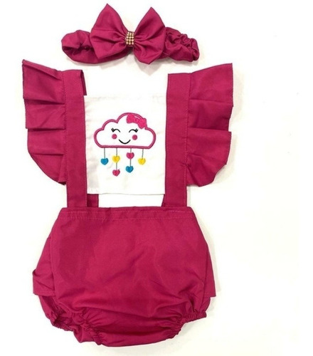 Romper Tematico Infantil Menina Varios Personagens + Laço