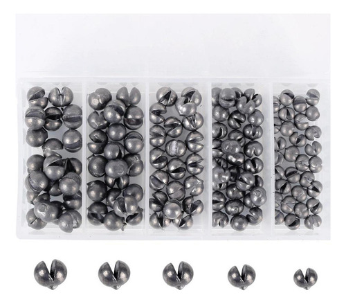 100/120pcs Kit De Pesca Pesos, Redonda Split Shot 100pcs