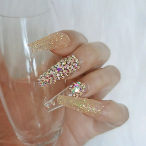 Unha Postiça Redonda 100unid Manicure Extralonga Transparent