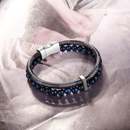Pulsera Murtoo De Cuero Con Cuentas Para Hombre, Cuentas ...