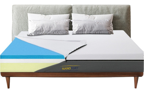 Imagen 3 de 10 de Colchon 2 Plazas Memory Foam Premium Tricapa 191 X 137 X 19