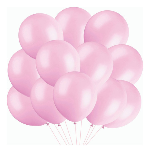 Pack De 100 Globos De Látex Rosa Para Bodas Y Fiestas. Color Pink