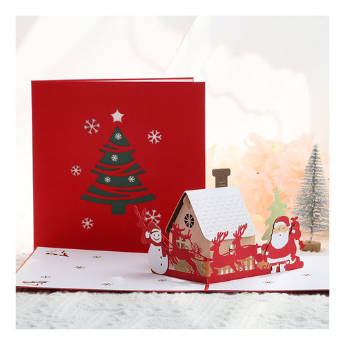 Tarjeta De Felicitación Con Música Led 3d Led De Navidad Con