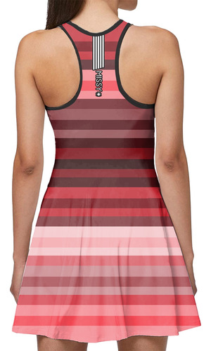 Imagem 2 de 6 de Vestido Beach Tennis C/ Shorts Degrade Listrado Beachwear