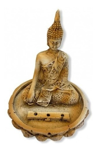Incensário 03 Varetas Buda Tibetano Meditando Patinado 11cm