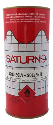 Solvente 4200 Para Tinta 8200 Vinilica P/ Lona 900ml Saturno