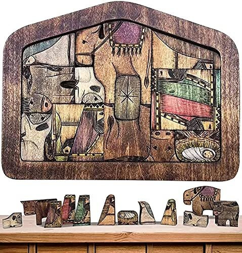 Nativity Puzzle, Estatua De Puzzle De Madera Grande, Qvfng