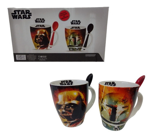 Star Wars Juego De Tazas Darth Vader Boba Feet