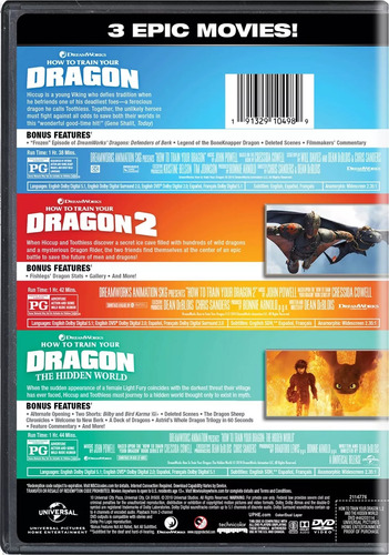 Dvd Como Entrenar A Tu Dragon / Incluye 3 Films