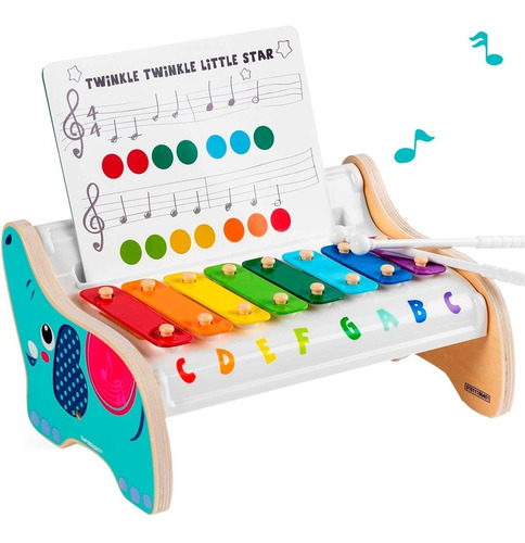 Piano Xilofon Elefante De Madera Juego Didactico Top Bright