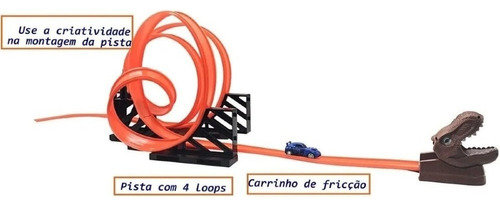 Pista De Carrinhos T-rex Carrinhos Coloridos Super Looping