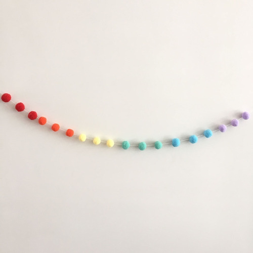 Imagen 9 de 9 de Guirnalda Bolas Pompones De Fieltro Bolitas Decorativas