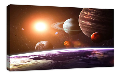 Cuadro Canvas Decorativos,  Sistema Espacio Objetos Solares