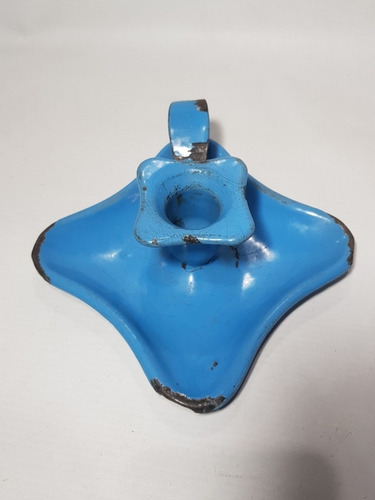 Imagen 6 de 6 de Antiguo Porta Velas Enlozado Celeste Exc Estado Mag 58710