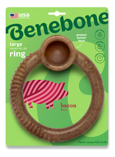 Brinquedo Roer Morder Benebone Ring Bacon Grande