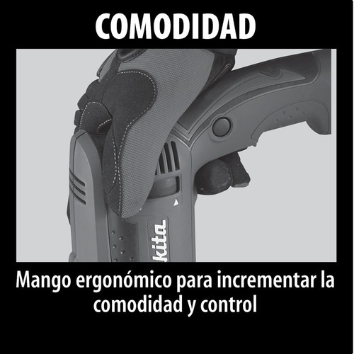 Imagen 6 de 10 de Taladro Percutor Destornillador Eléctrico Makita Hp1640 13mm