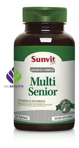 Multi Senior 60 Tabs Sunvit Life Vitaminas Vitalidad Y Vigor