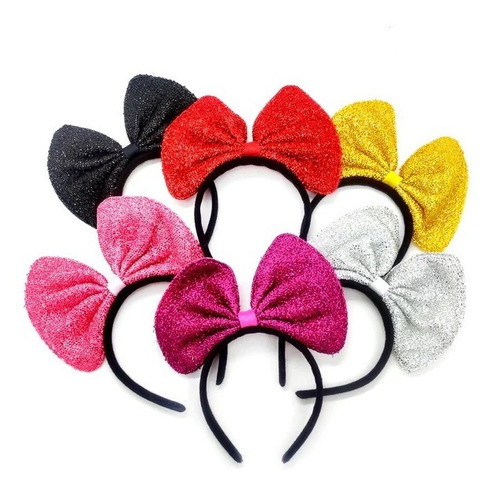 Cintillo Humita Con Brillos 6pcs Colores