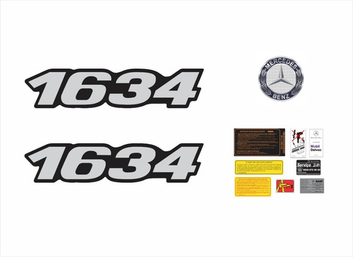 Kit Adesivo Mercedes Benz 1634 Emblema Resinado 18053 Cor Não se aplica